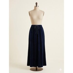 Vintage Moda Int. Blue Velvet Maxi Skirt Whimsigoth 90s Festival L